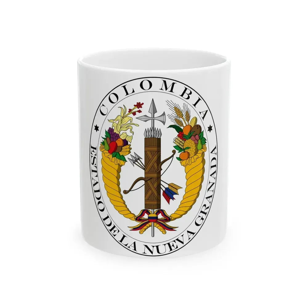 Coat of arms of New Granada (1830) - White Coffee Mug 11oz - Go Mug Yourself