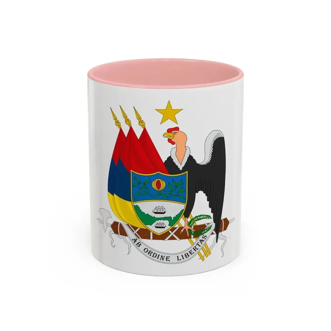 Coat of arms of New Granada (1854) - Accent Coffee Mug 11oz Pink - Go Mug Yourself