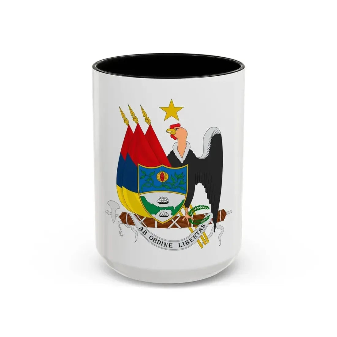 Coat of arms of New Granada (1854) - Accent Coffee Mug 15oz Black - Go Mug Yourself