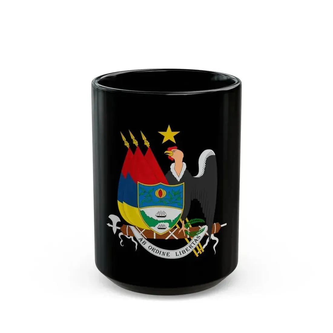 Coat of arms of New Granada (1854) - Black Coffee Mug 15oz - Go Mug Yourself
