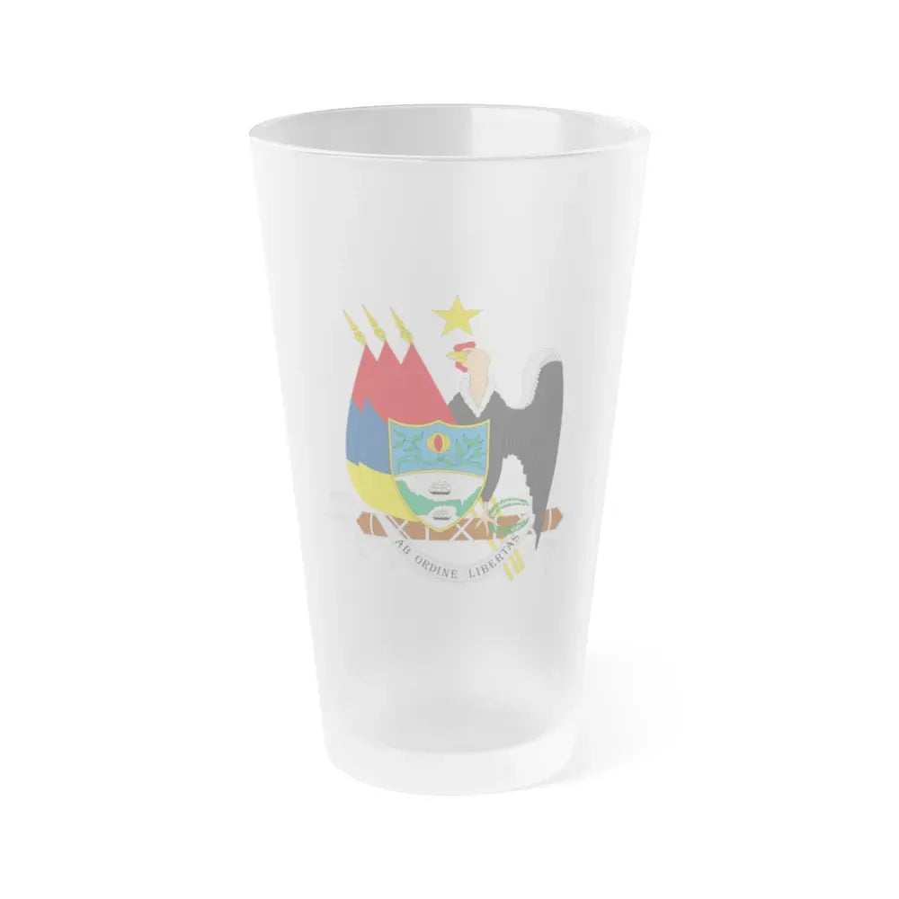 Coat of arms of New Granada (1854) - Frosted Pint Glass 16oz Default Title - Go Mug Yourself