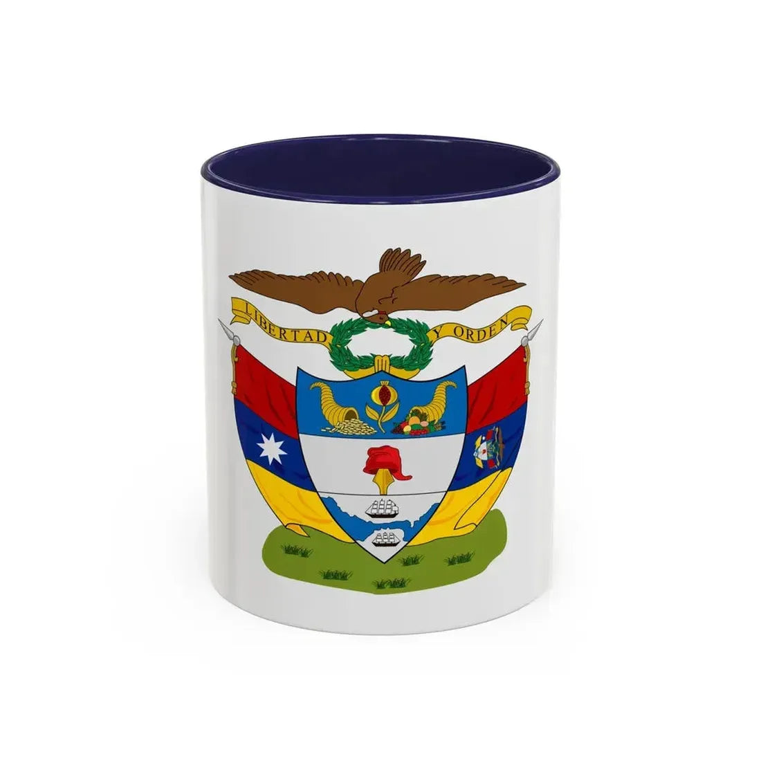Coat of arms of New Granada - Accent Coffee Mug 11oz Navy - Go Mug Yourself