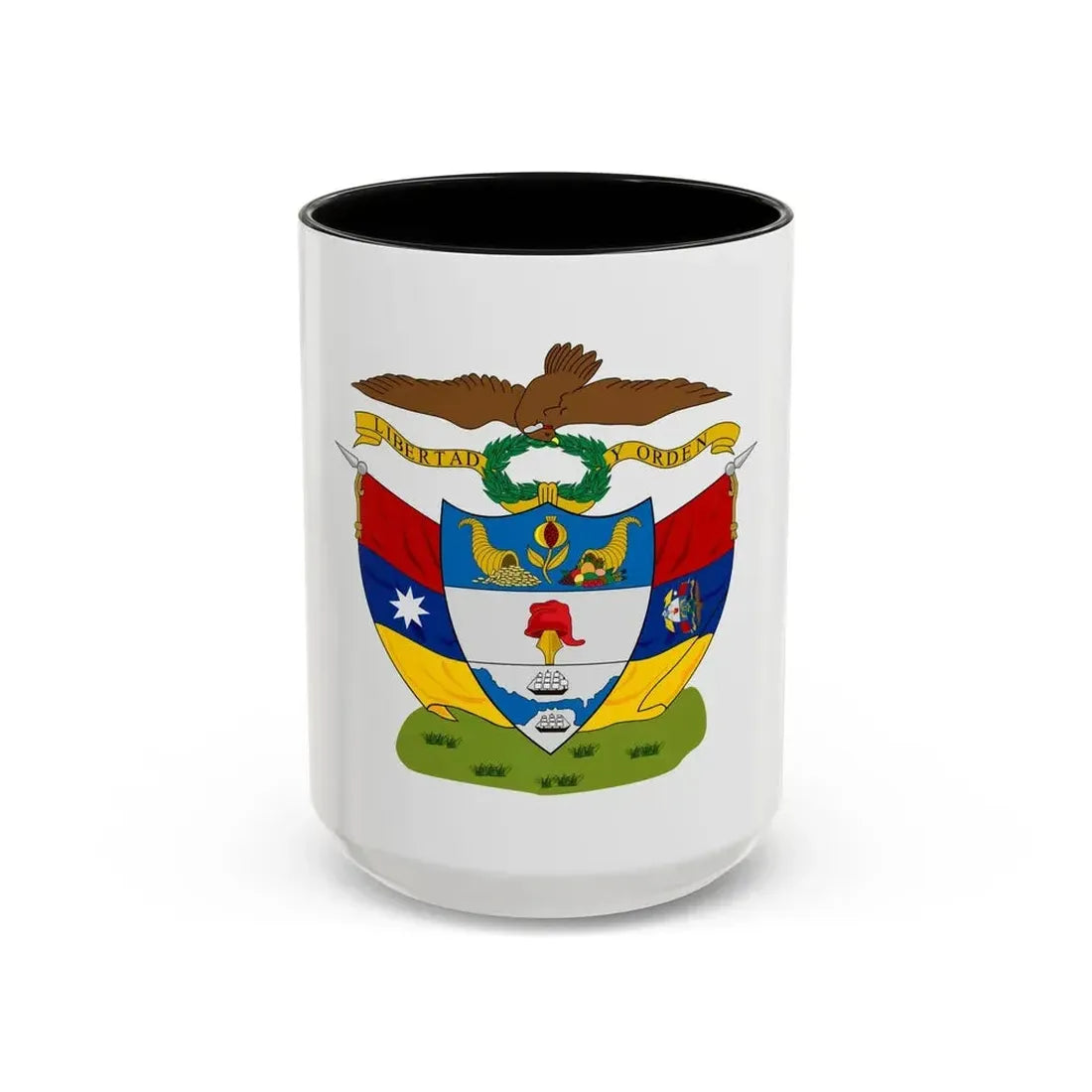 Coat of arms of New Granada - Accent Coffee Mug 15oz Black - Go Mug Yourself