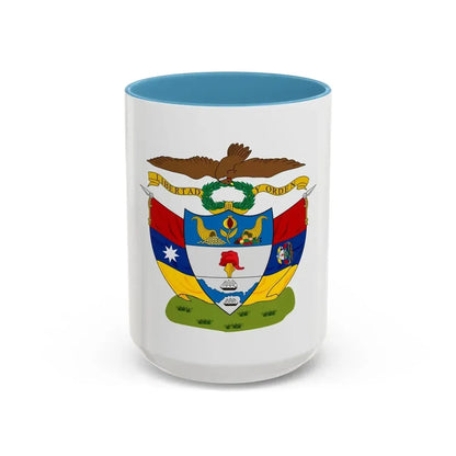 Coat of arms of New Granada - Accent Coffee Mug 15oz Light Blue - Go Mug Yourself