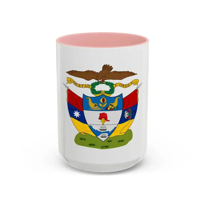 Coat of arms of New Granada - Accent Coffee Mug 15oz Pink - Go Mug Yourself