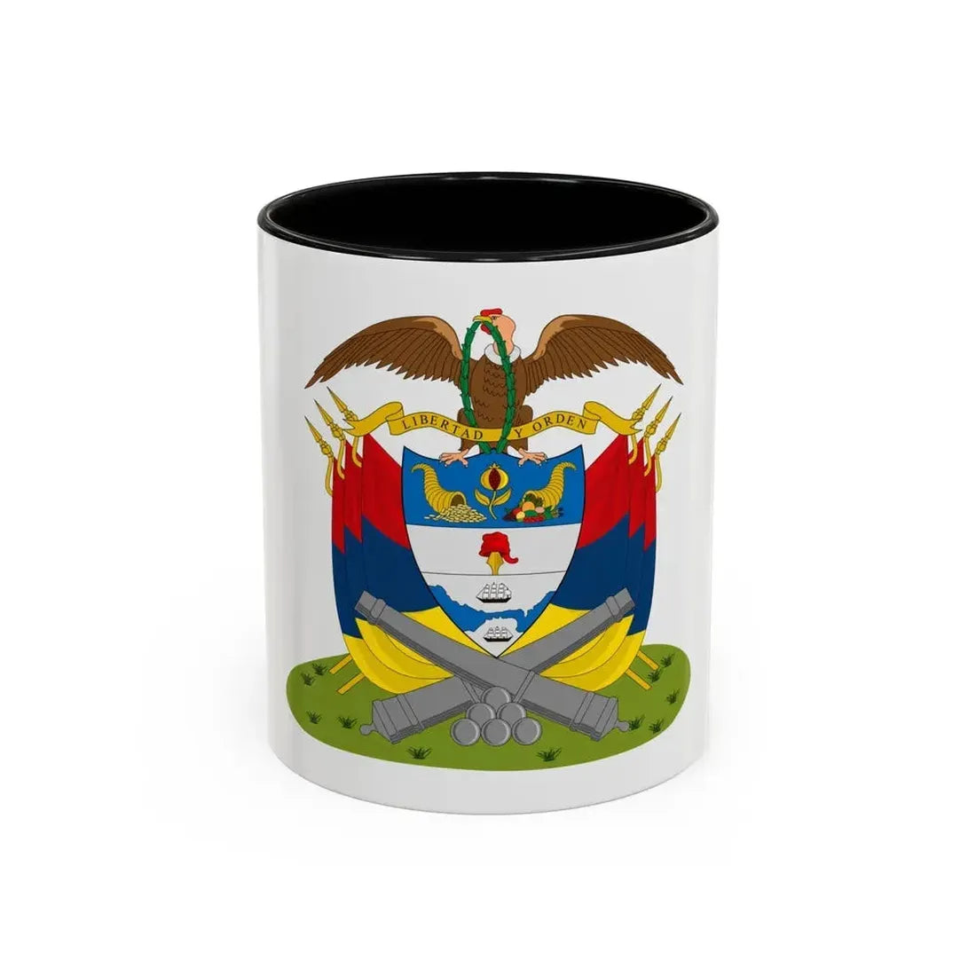 Coat of arms of New Granada (December 1854) - Accent Coffee Mug 11oz Black - Go Mug Yourself