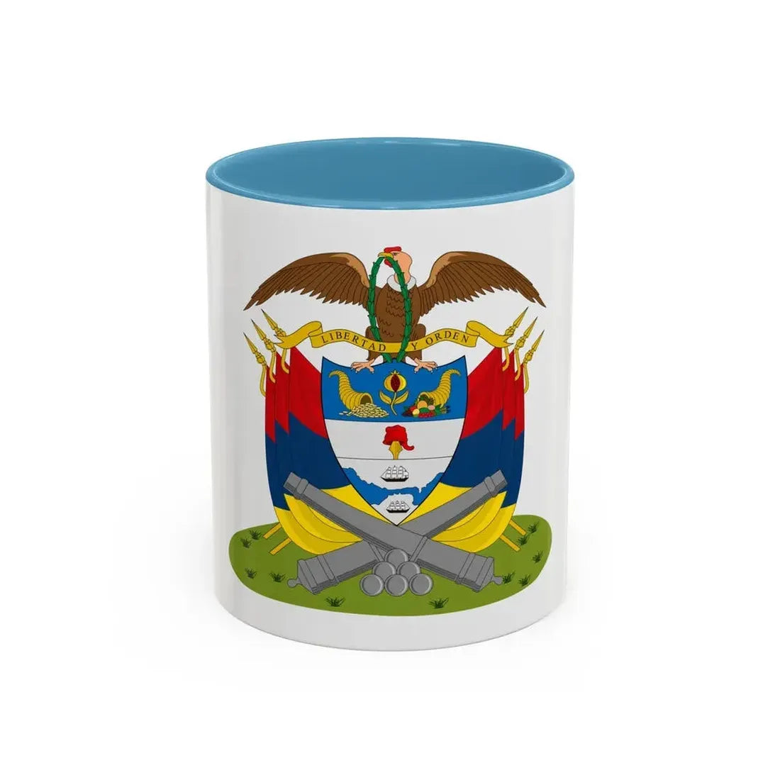 Coat of arms of New Granada (December 1854) - Accent Coffee Mug 11oz Light Blue - Go Mug Yourself