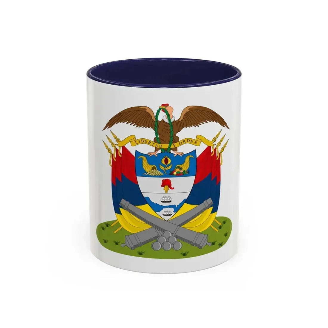 Coat of arms of New Granada (December 1854) - Accent Coffee Mug 11oz Navy - Go Mug Yourself