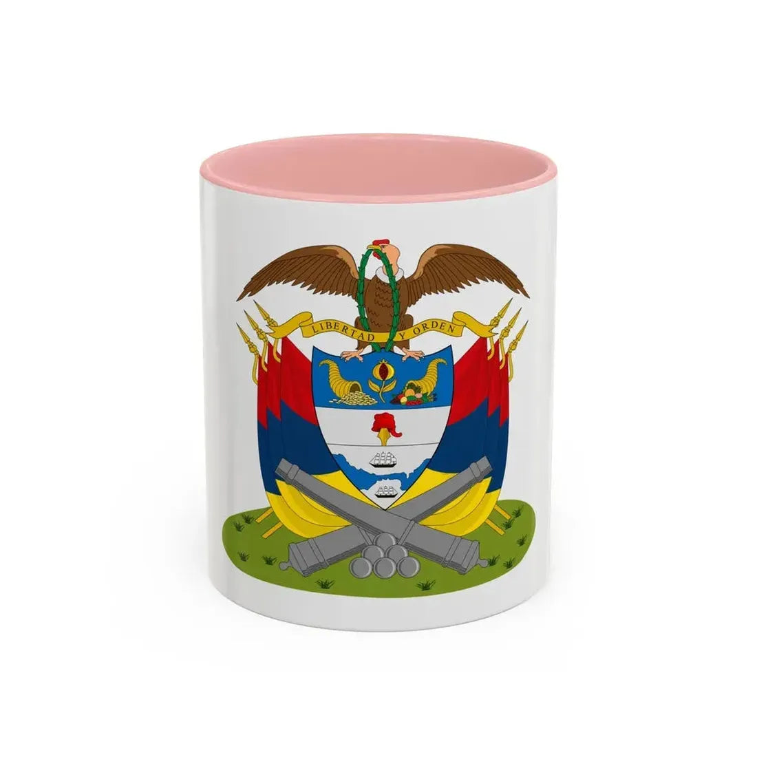 Coat of arms of New Granada (December 1854) - Accent Coffee Mug 11oz Pink - Go Mug Yourself