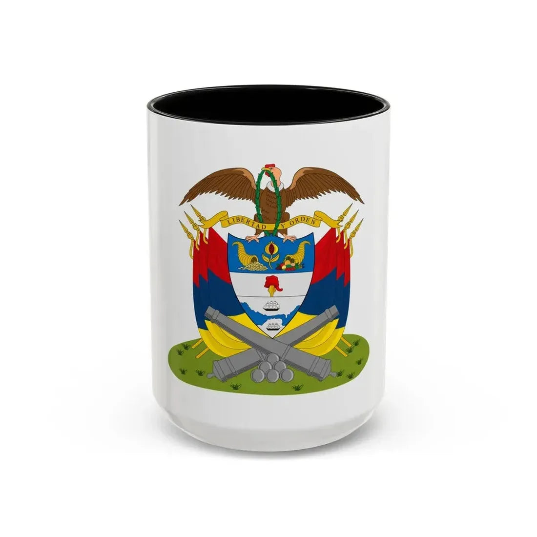 Coat of arms of New Granada (December 1854) - Accent Coffee Mug 15oz Black - Go Mug Yourself