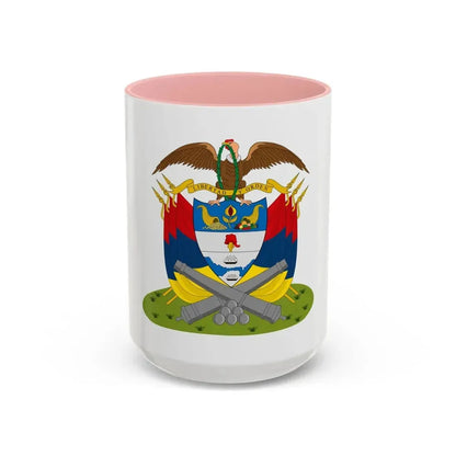 Coat of arms of New Granada (December 1854) - Accent Coffee Mug 15oz Pink - Go Mug Yourself