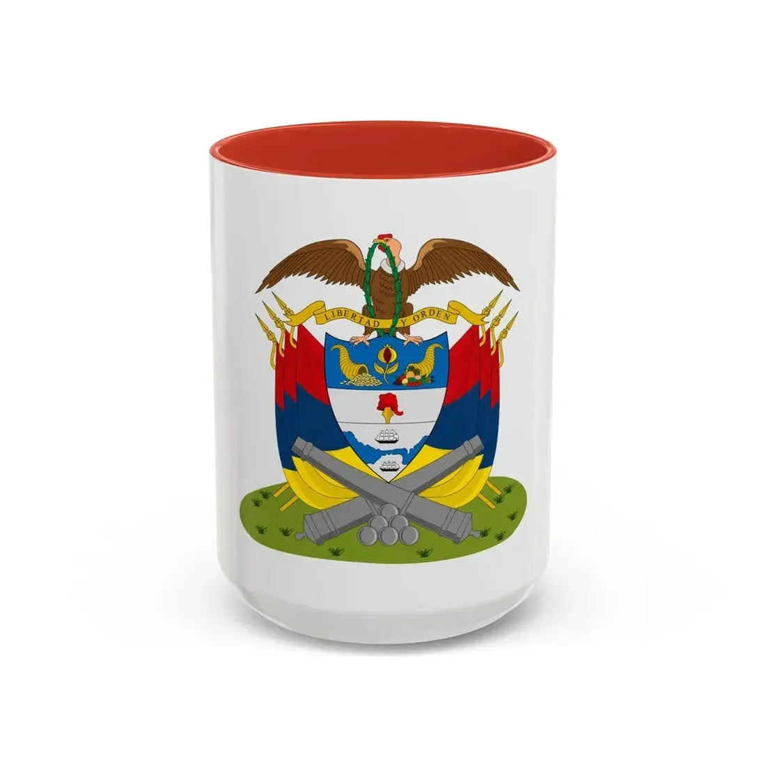 Coat of arms of New Granada (December 1854) - Accent Coffee Mug 15oz Red - Go Mug Yourself