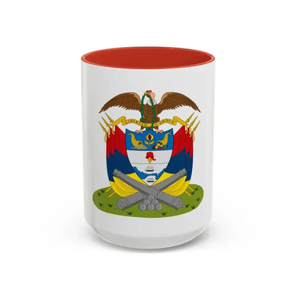 Coat of arms of New Granada (December 1854) - Accent Coffee Mug 15oz Red - Go Mug Yourself