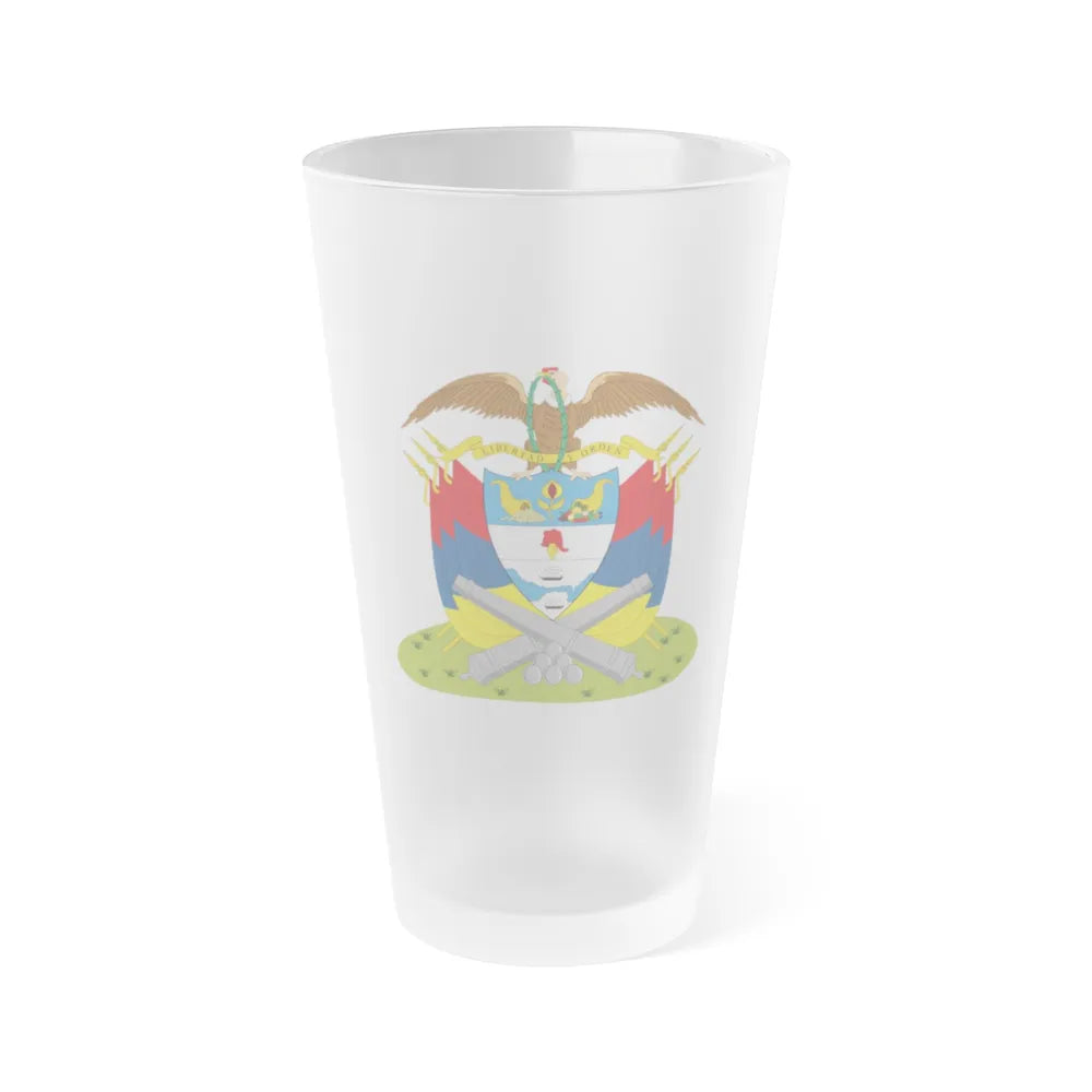 Coat of arms of New Granada (December 1854) - Frosted Pint Glass 16oz-16oz-Frosted-Go Mug Yourself