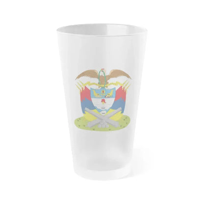 Coat of arms of New Granada (December 1854) - Frosted Pint Glass 16oz 16oz Frosted - Go Mug Yourself