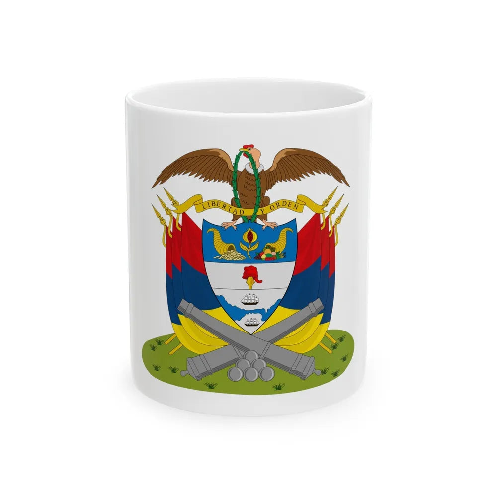 Coat of arms of New Granada (December 1854) - White Coffee Mug-11oz-Go Mug Yourself