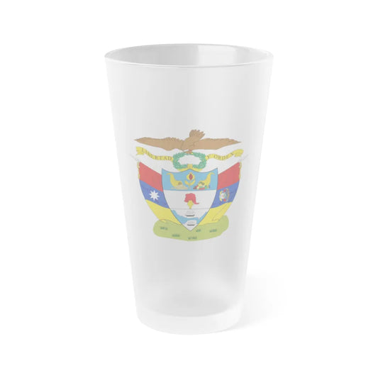 Coat of arms of New Granada - Frosted Pint Glass 16oz-16oz-Frosted-Go Mug Yourself