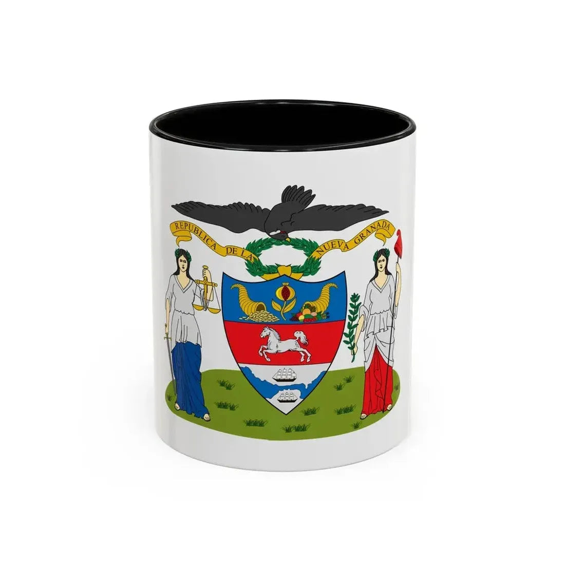 Coat of arms of New Granada (proposal) - Accent Coffee Mug 11oz Black - Go Mug Yourself