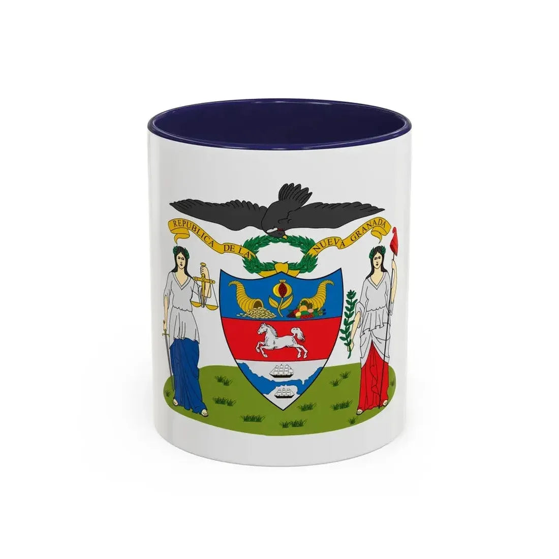 Coat of arms of New Granada (proposal) - Accent Coffee Mug 11oz Navy - Go Mug Yourself