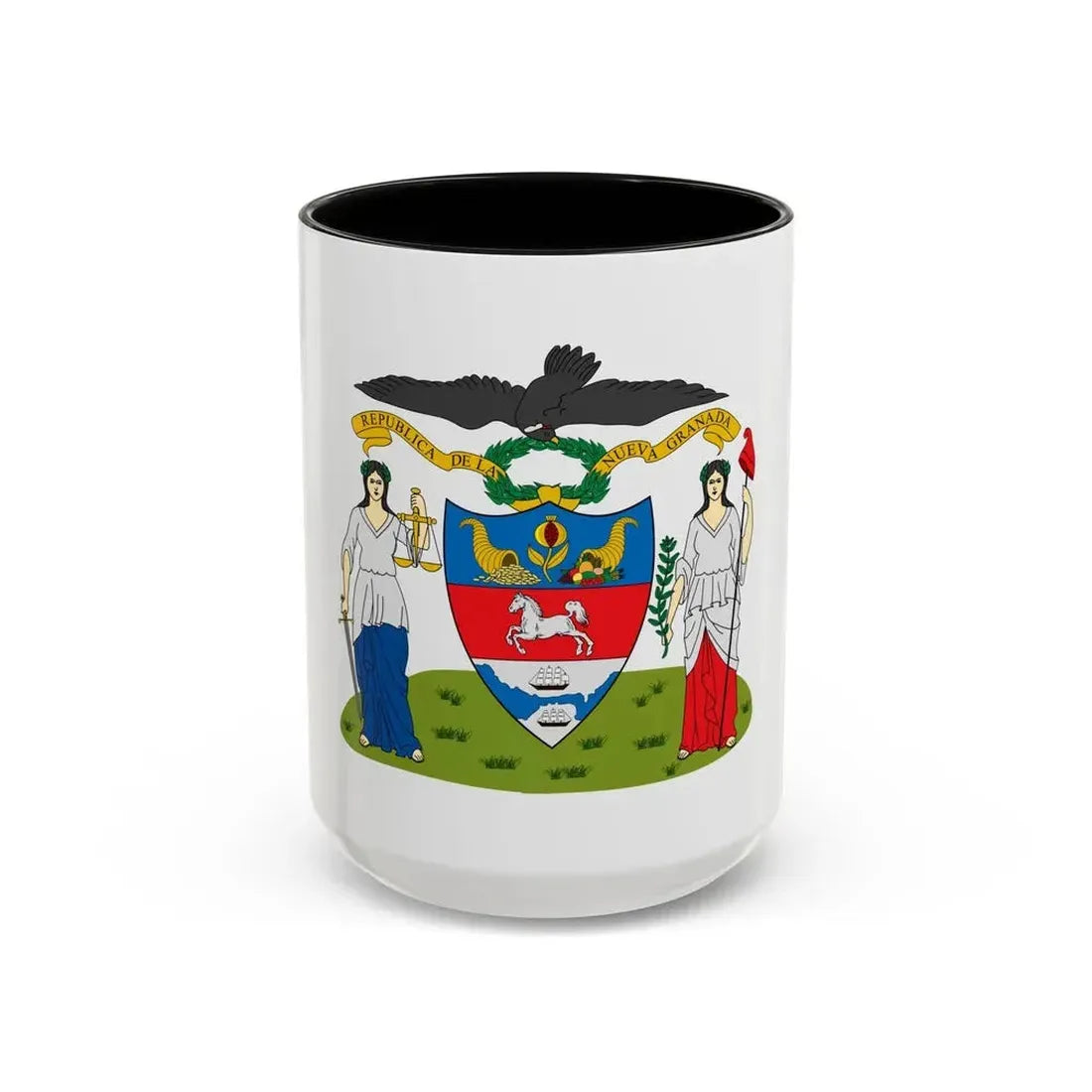 Coat of arms of New Granada (proposal) - Accent Coffee Mug 15oz Black - Go Mug Yourself