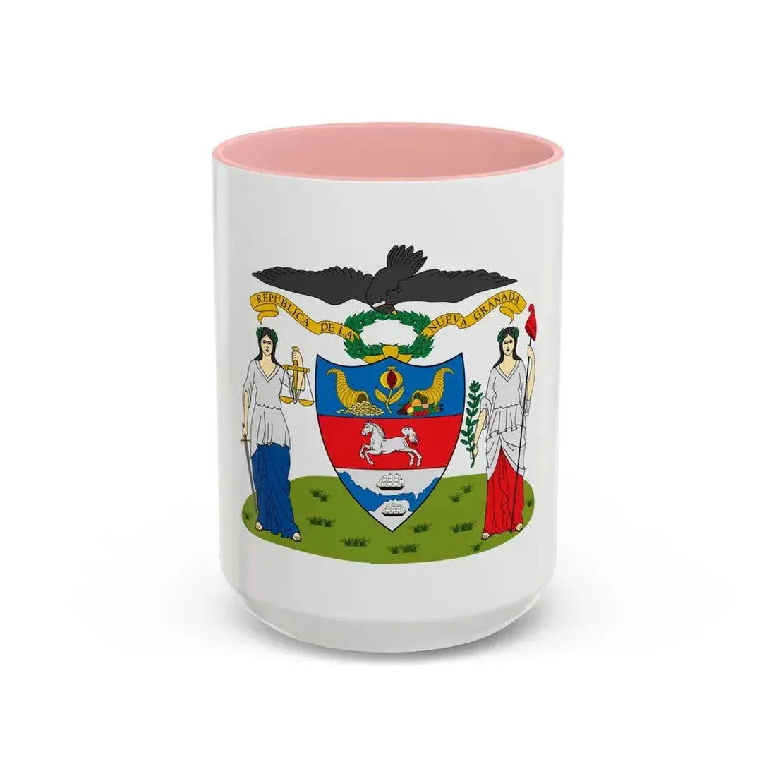 Coat of arms of New Granada (proposal) - Accent Coffee Mug 15oz Pink - Go Mug Yourself