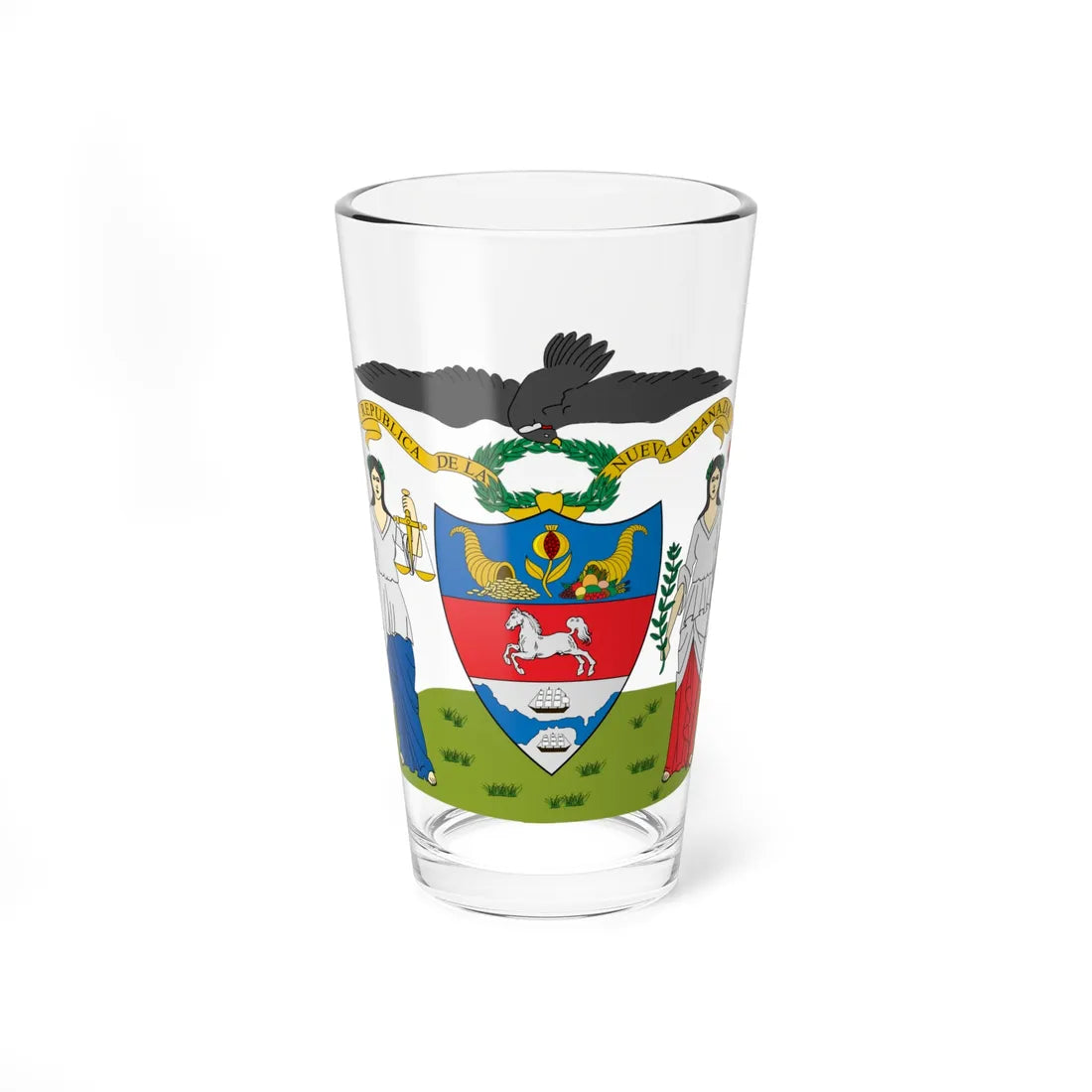 Coat of arms of New Granada proposal (Coat of Arms) Pint Glass 16oz 16oz - Go Mug Yourself