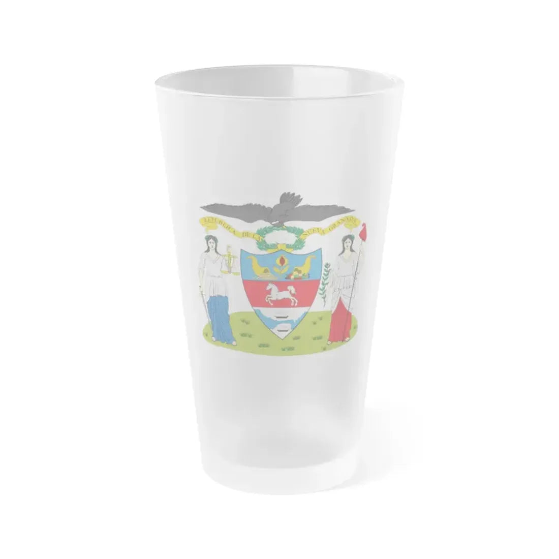 Coat of arms of New Granada (proposal) - Frosted Pint Glass 16oz Default Title - Go Mug Yourself