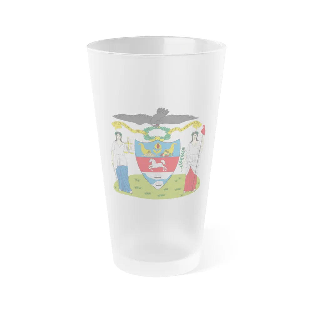 Coat of arms of New Granada (proposal) - Frosted Pint Glass 16oz-Go Mug Yourself