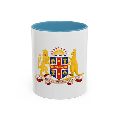 Coat of Arms of New South Wales - Accent Coffee Mug 11oz Light Blue - Go Mug Yourself