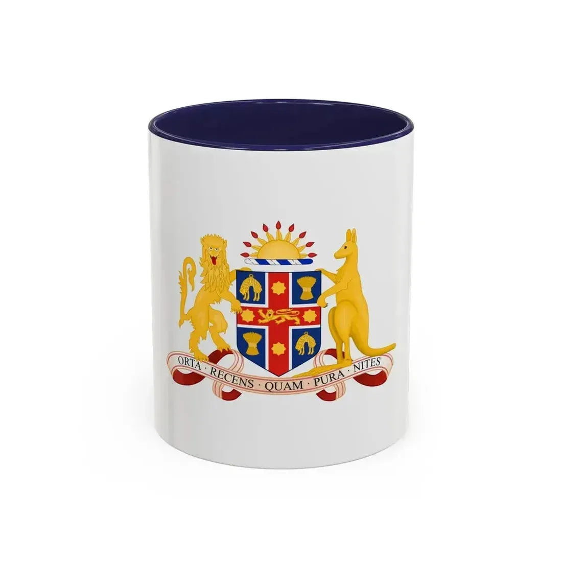 Coat of Arms of New South Wales - Accent Coffee Mug 11oz Navy - Go Mug Yourself