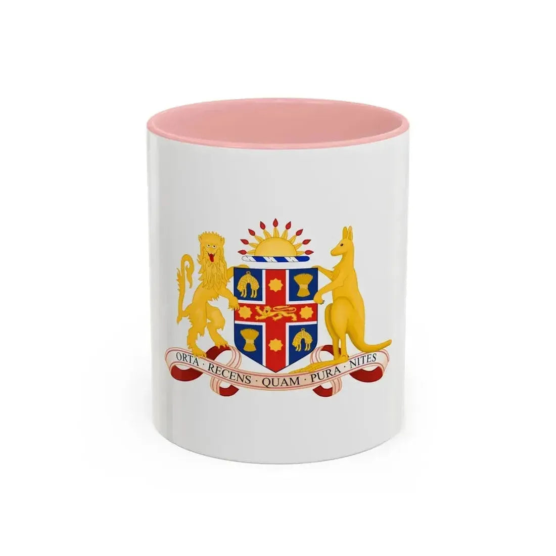 Coat of Arms of New South Wales - Accent Coffee Mug 11oz Pink - Go Mug Yourself