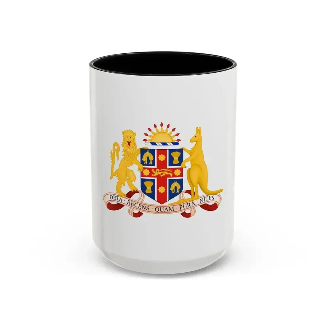 Coat of Arms of New South Wales - Accent Coffee Mug 15oz Black - Go Mug Yourself
