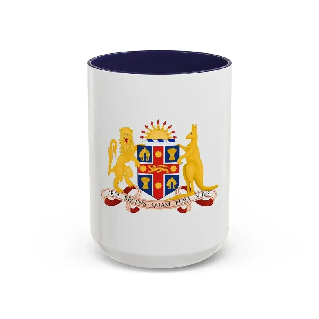 Coat of Arms of New South Wales - Accent Coffee Mug 15oz Navy - Go Mug Yourself