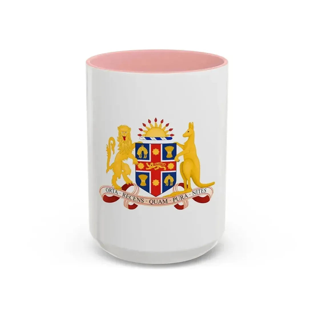 Coat of Arms of New South Wales - Accent Coffee Mug 15oz Pink - Go Mug Yourself