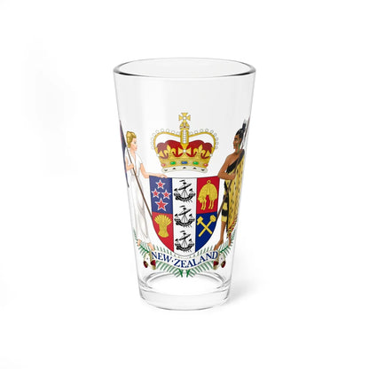 Coat of arms of New Zealand (New Zealand) (Coat of Arms) Pint Glass 16oz 16oz - Go Mug Yourself
