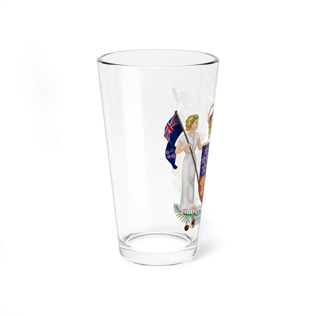 Coat of arms of New Zealand (New Zealand) (Coat of Arms) Pint Glass 16oz - Go Mug Yourself