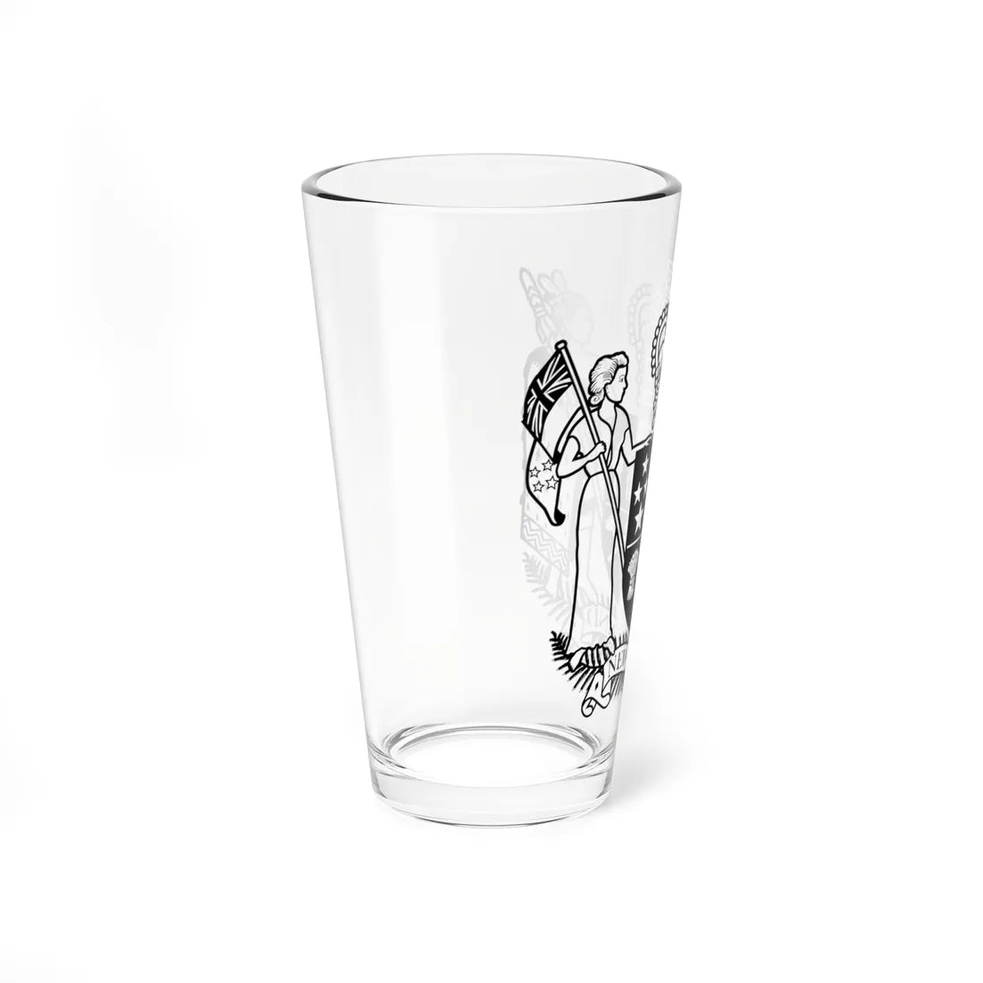 Coat of arms of New Zealand watermark (New Zealand) (Coat of Arms) Pint Glass 16oz - Go Mug Yourself