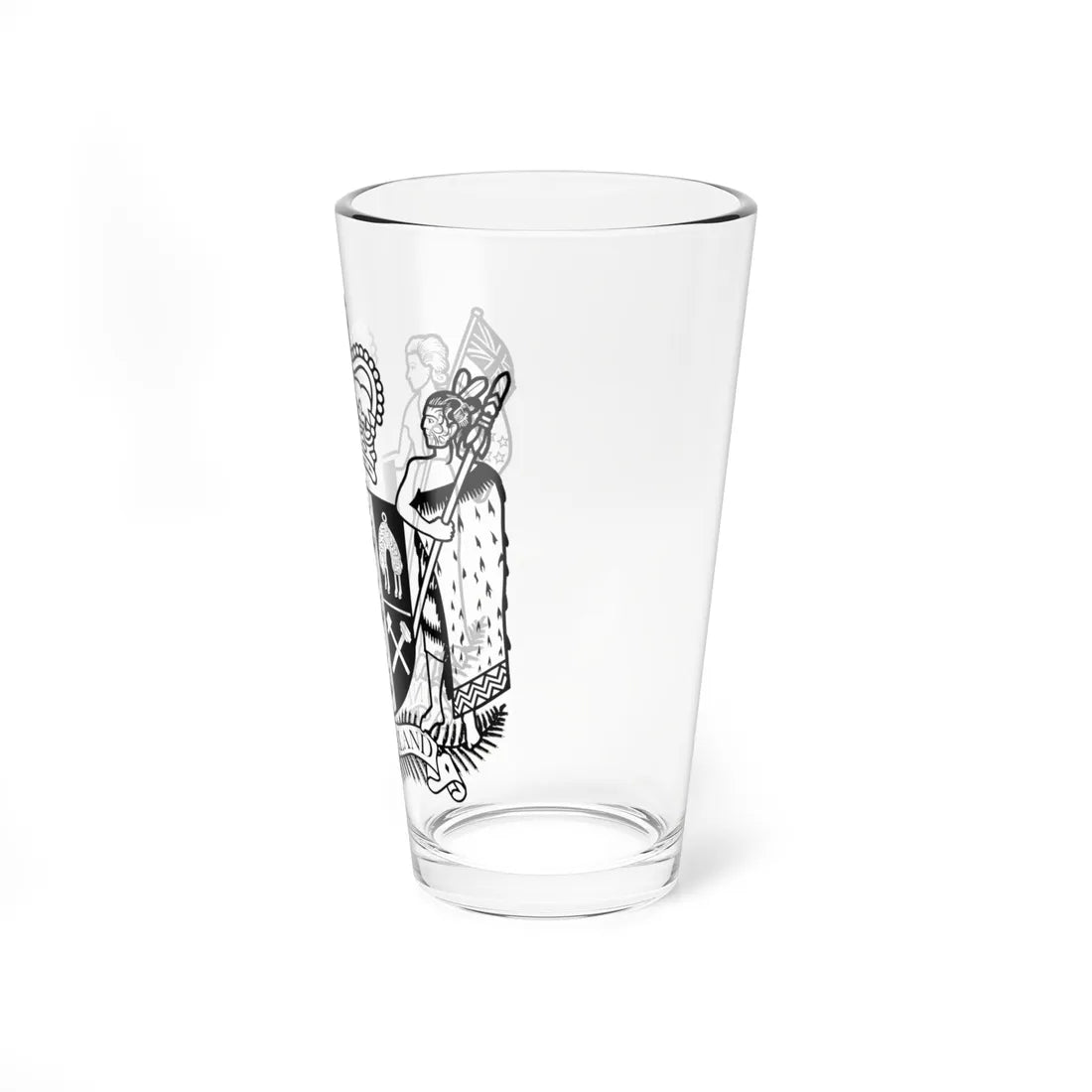Coat of arms of New Zealand watermark (New Zealand) (Coat of Arms) Pint Glass 16oz - Go Mug Yourself