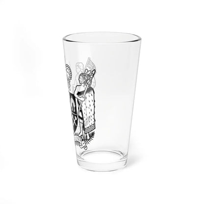 Coat of arms of New Zealand watermark (New Zealand) (Coat of Arms) Pint Glass 16oz - Go Mug Yourself