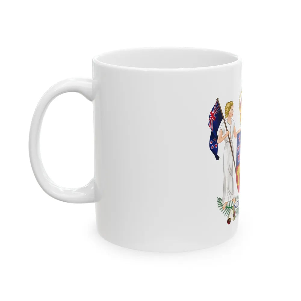 Coat of arms of New Zealand - White Coffee Mug-Go Mug Yourself