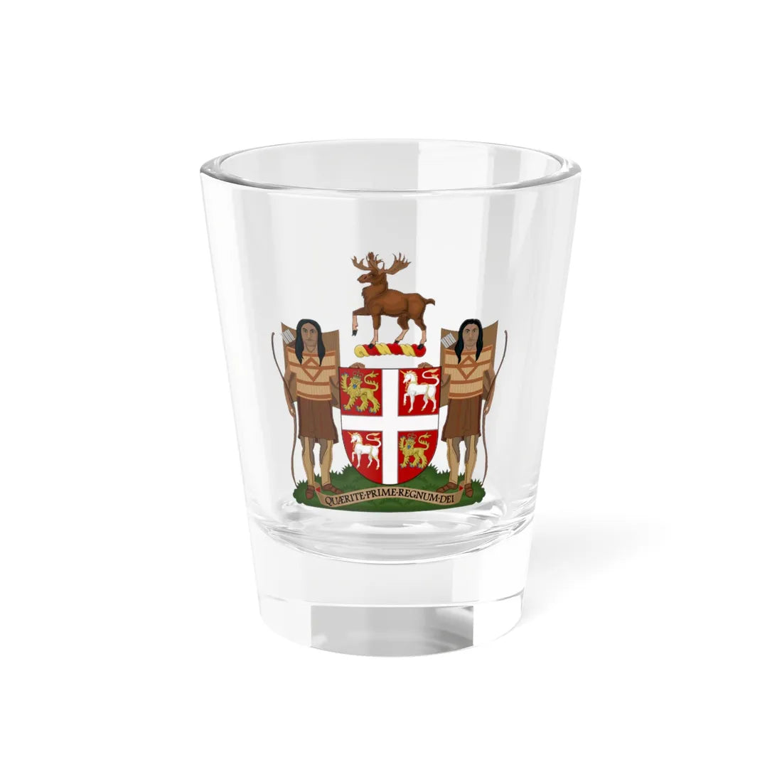 Coat of Arms of Newfoundland and Labrador (Canada) (Coat of Arms) Shot Glass 1.5oz 1.5oz - Go Mug Yourself