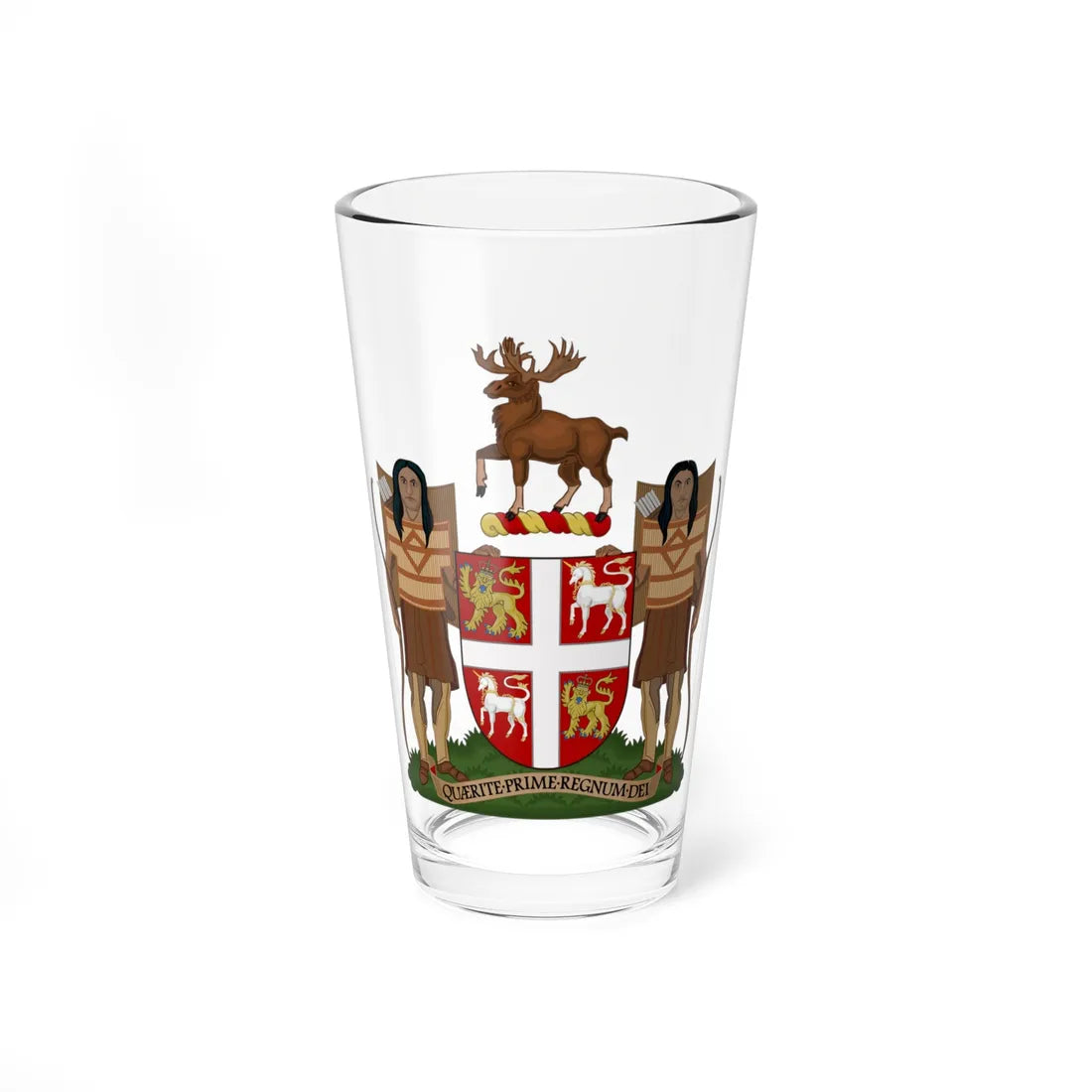 Coat of Arms of Newfoundland and Labrador (Spain) (Coat of Arms) Pint Glass 16oz 16oz - Go Mug Yourself