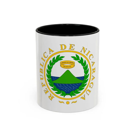 Coat of arms of Nicaragua (1854) - Accent Coffee Mug 11oz Black - Go Mug Yourself