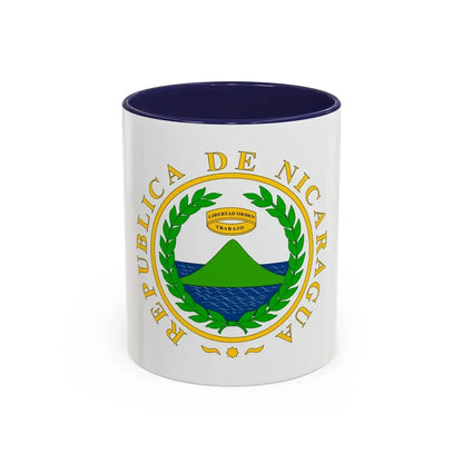 Coat of arms of Nicaragua (1854) - Accent Coffee Mug 11oz Navy - Go Mug Yourself