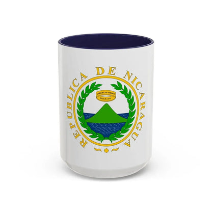 Coat of arms of Nicaragua (1854) - Accent Coffee Mug 15oz Navy - Go Mug Yourself