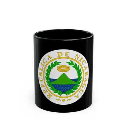 Coat of arms of Nicaragua (1854) - Black Coffee Mug-11oz-Go Mug Yourself