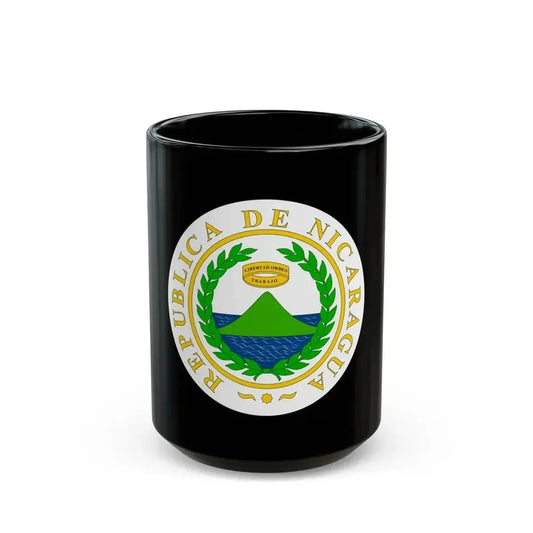 Coat of arms of Nicaragua (1854) - Black Coffee Mug 15oz - Go Mug Yourself