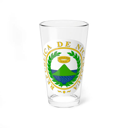 Coat of arms of Nicaragua 1854 (Nicaragua) (Coat of Arms) Pint Glass 16oz 16oz - Go Mug Yourself