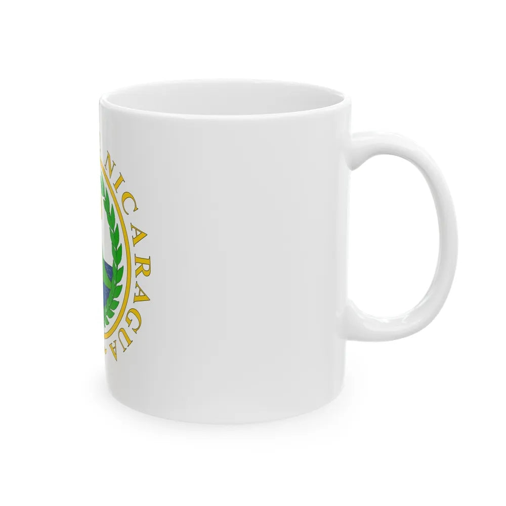 Coat of arms of Nicaragua (1854) - White Coffee Mug-Go Mug Yourself