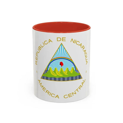 Coat of arms of Nicaragua - Accent Coffee Mug 11oz Red - Go Mug Yourself